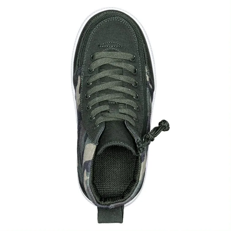 Billy Footwear (Kids) DR Fit - High Top DR Olive Camo Canvas Shoes