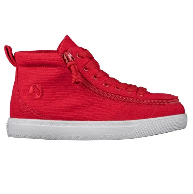 Billy Footwear (Kids) DR Fit - High Top DR Red Canvas Shoes