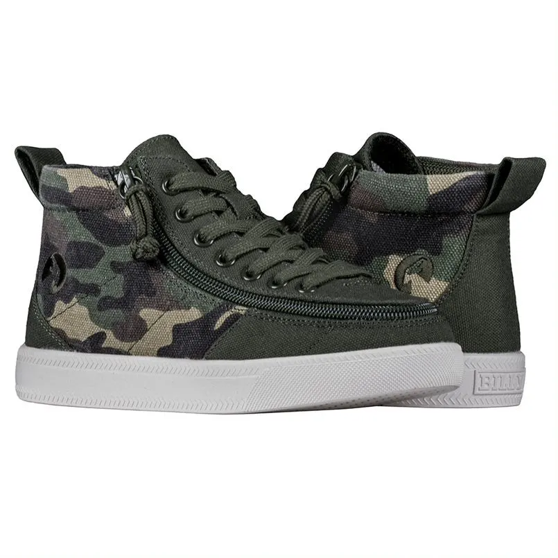 Billy Footwear (Kids) WDR Fit - High Top WDR Olive Camo Canvas Shoes CLEARANCE