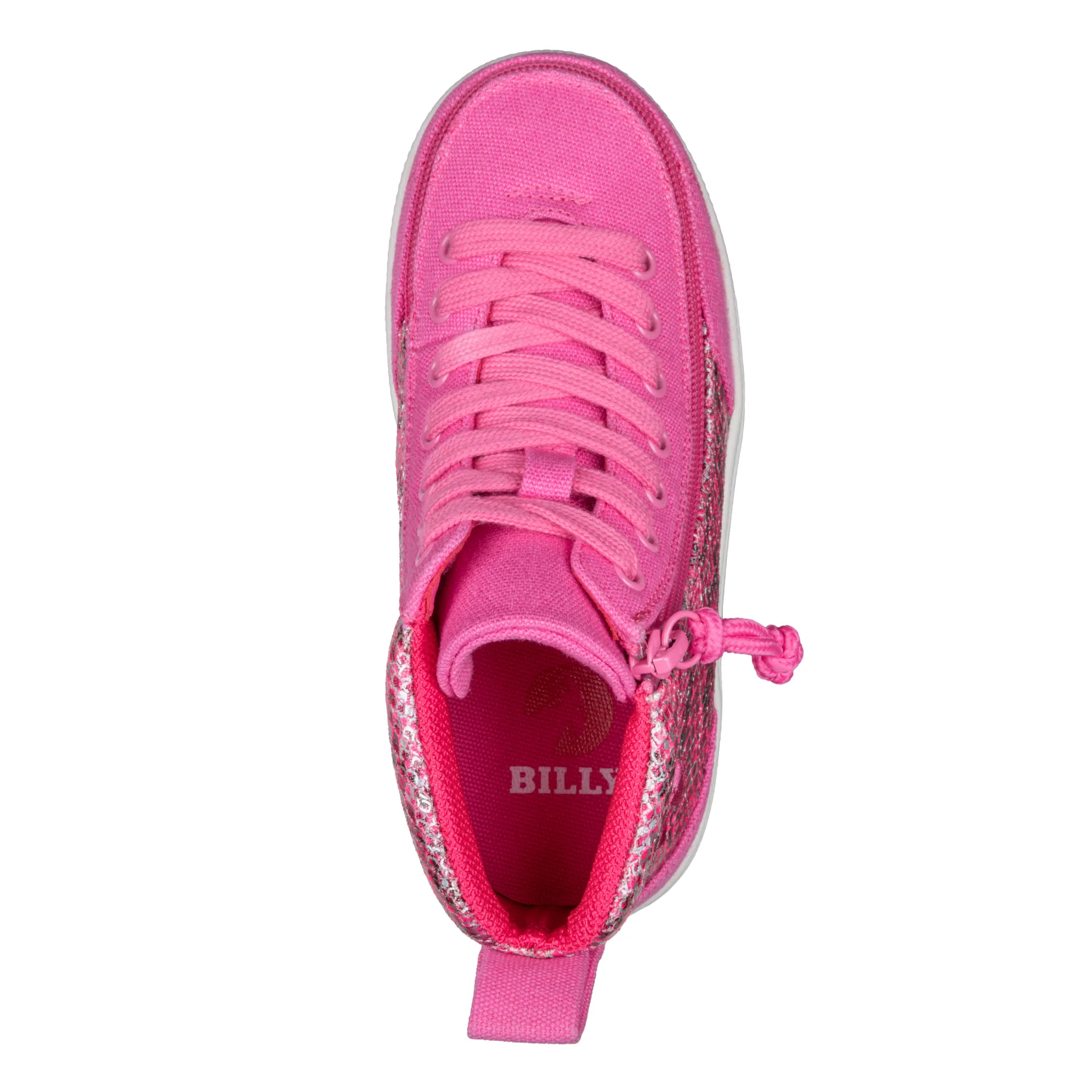 Billy Footwear (Toddlers)  DR Fit - High Top DR Fuchsia Snake Canvas Shoes Clearance