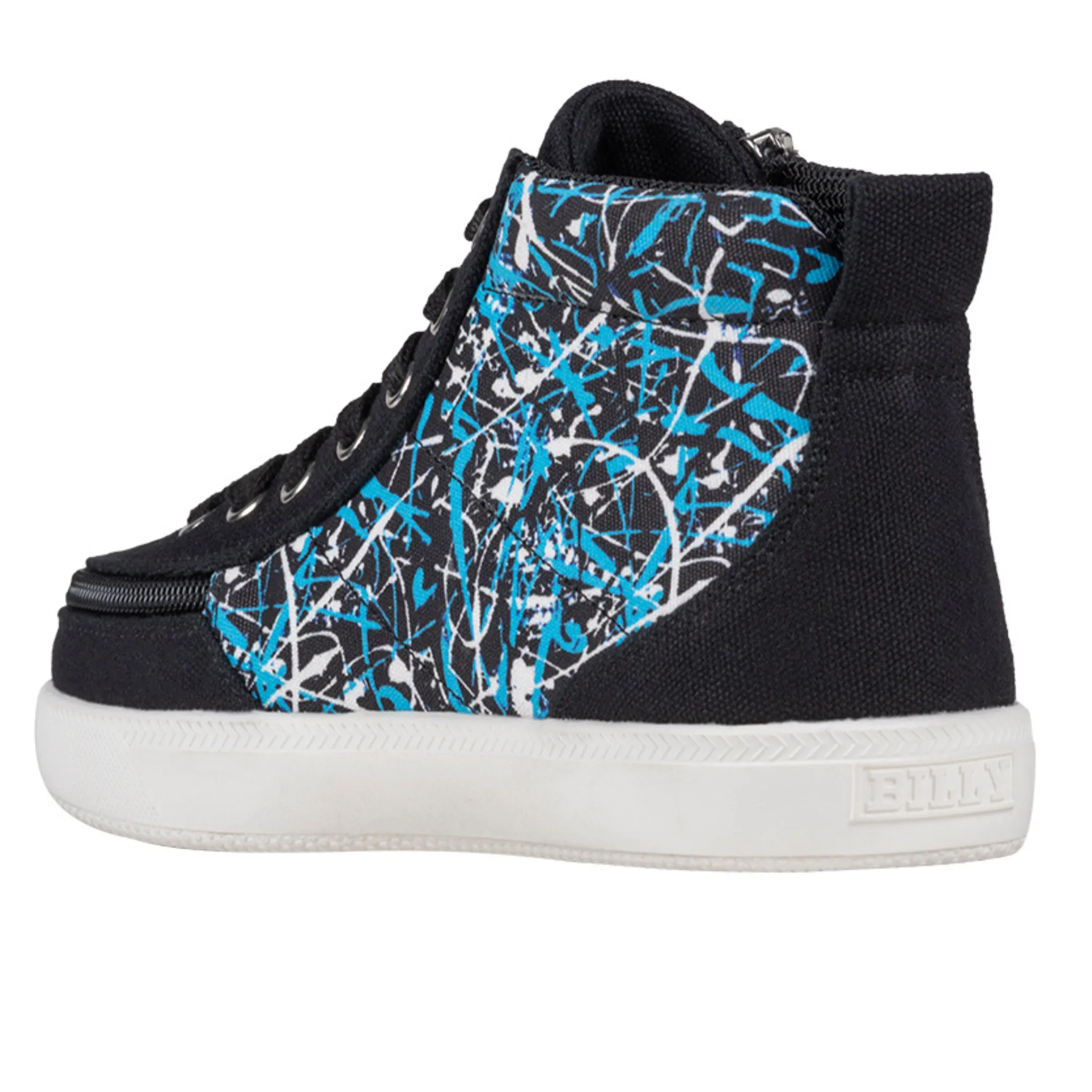 Billy Footwear (Toddlers) - High Top D|R Black Graffiti Canvas Shoes