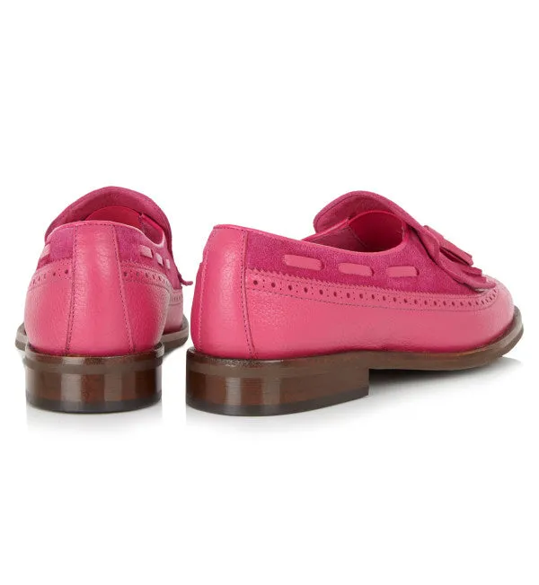 BRAND NEW SHES GOT SOUL FUSHIA PINK LEATHER LOAFERS SIZE 6.5/39.5