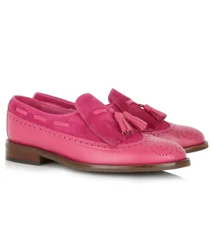 BRAND NEW SHES GOT SOUL FUSHIA PINK LEATHER LOAFERS SIZE 6.5/39.5