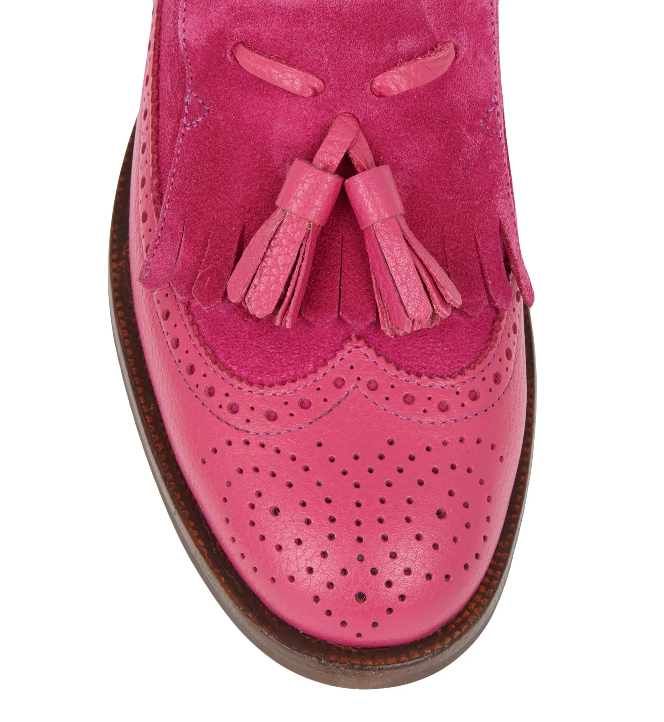 BRAND NEW SHES GOT SOUL FUSHIA PINK LEATHER LOAFERS SIZE 6.5/39.5