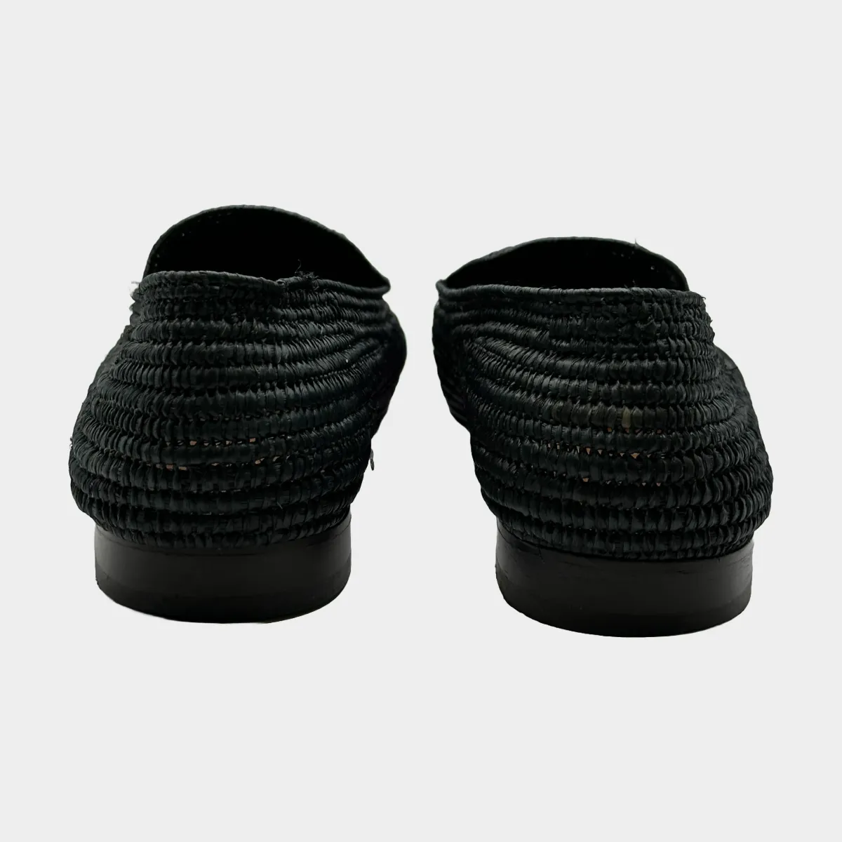 Casablanca men's black raffia loafers