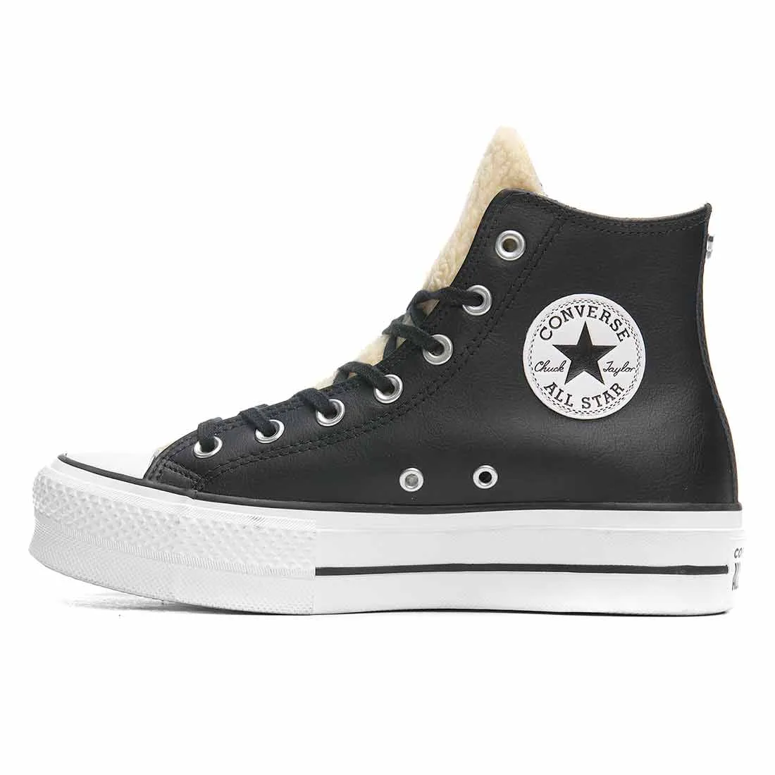 Converse All Star Platform in Pelle con Stella Teddy