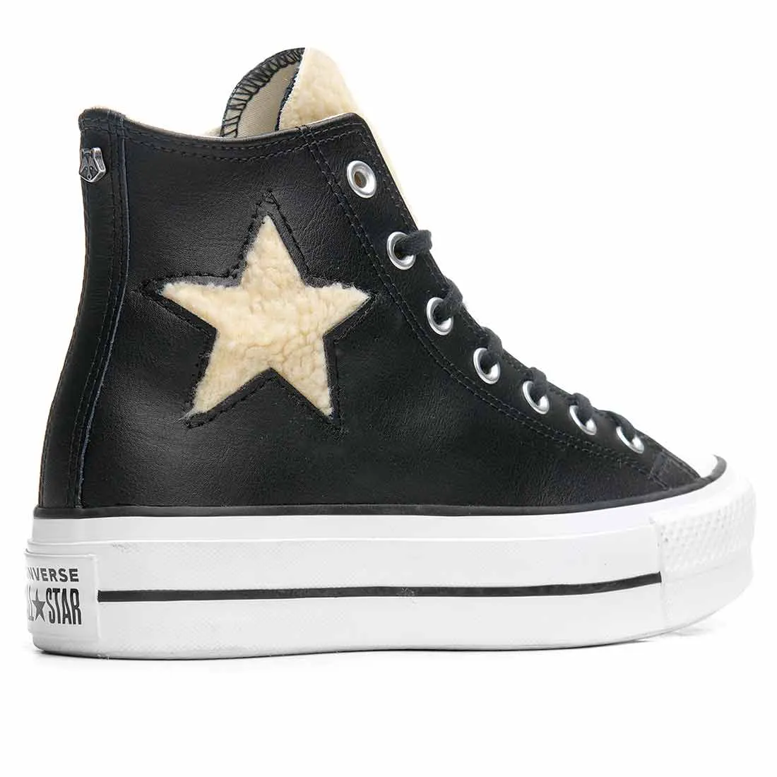 Converse All Star Platform in Pelle con Stella Teddy