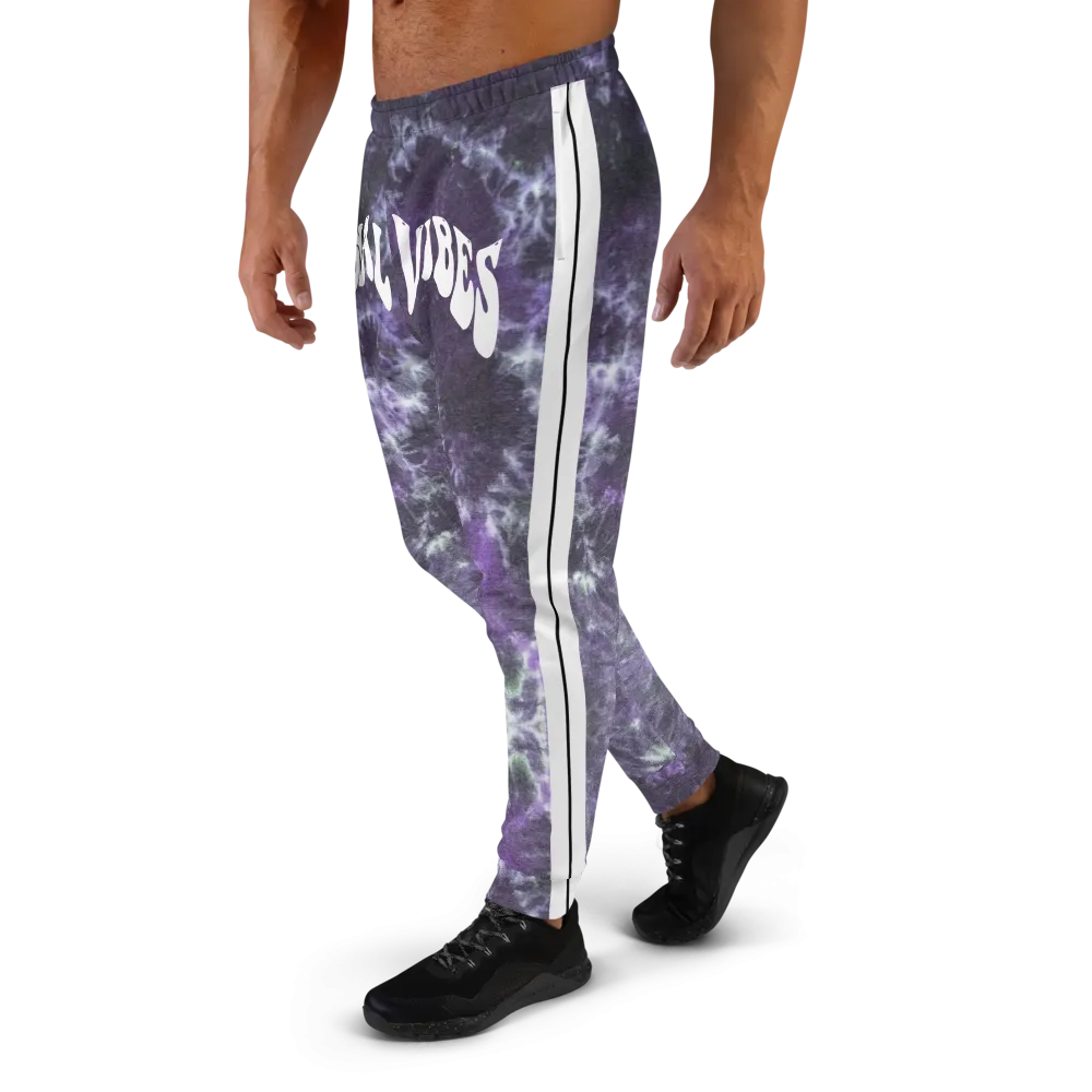CRXWN | Royal Urban Resort | Trippy Drippy Bleach Acid Wash with Malibu Stripe Unisex Jogger CMFT PSG Royal Purple