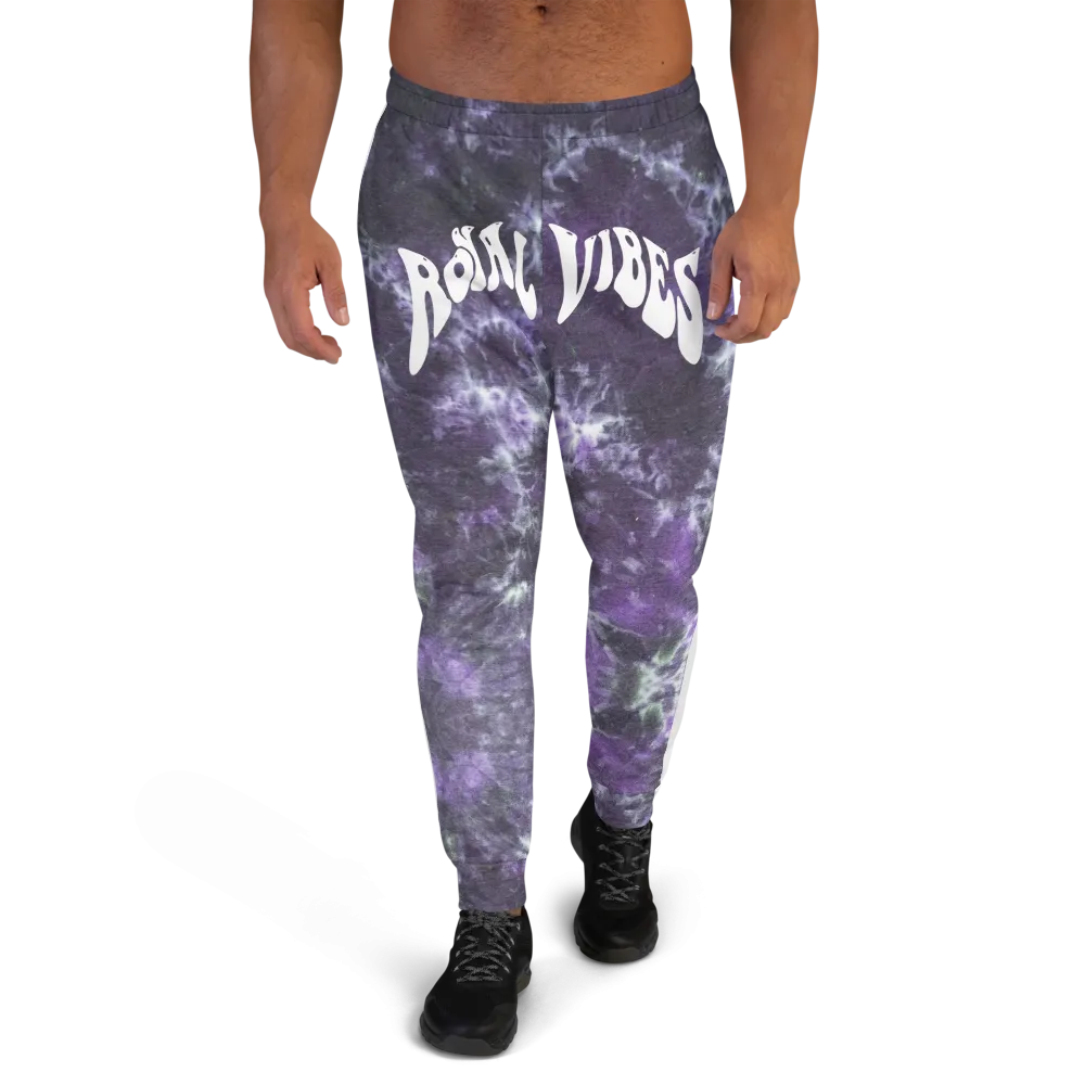 CRXWN | Royal Urban Resort | Trippy Drippy Bleach Acid Wash with Malibu Stripe Unisex Jogger CMFT PSG Royal Purple