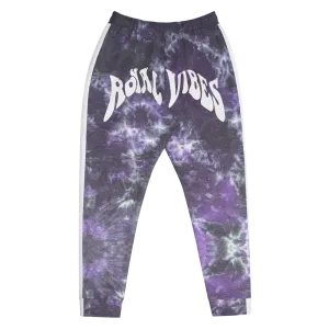 CRXWN | Royal Urban Resort | Trippy Drippy Bleach Acid Wash with Malibu Stripe Unisex Jogger CMFT PSG Royal Purple