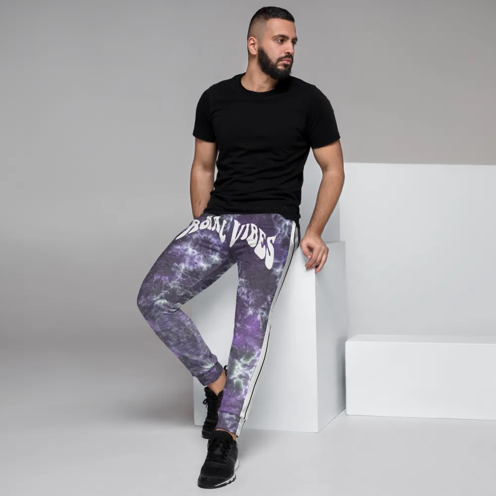 CRXWN | Royal Urban Resort | Trippy Drippy Bleach Acid Wash with Malibu Stripe Unisex Jogger CMFT PSG Royal Purple
