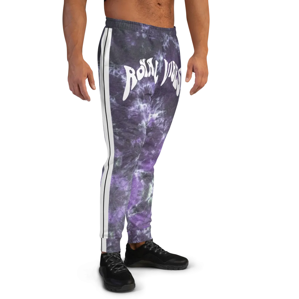 CRXWN | Royal Urban Resort | Trippy Drippy Bleach Acid Wash with Malibu Stripe Unisex Jogger CMFT PSG Royal Purple