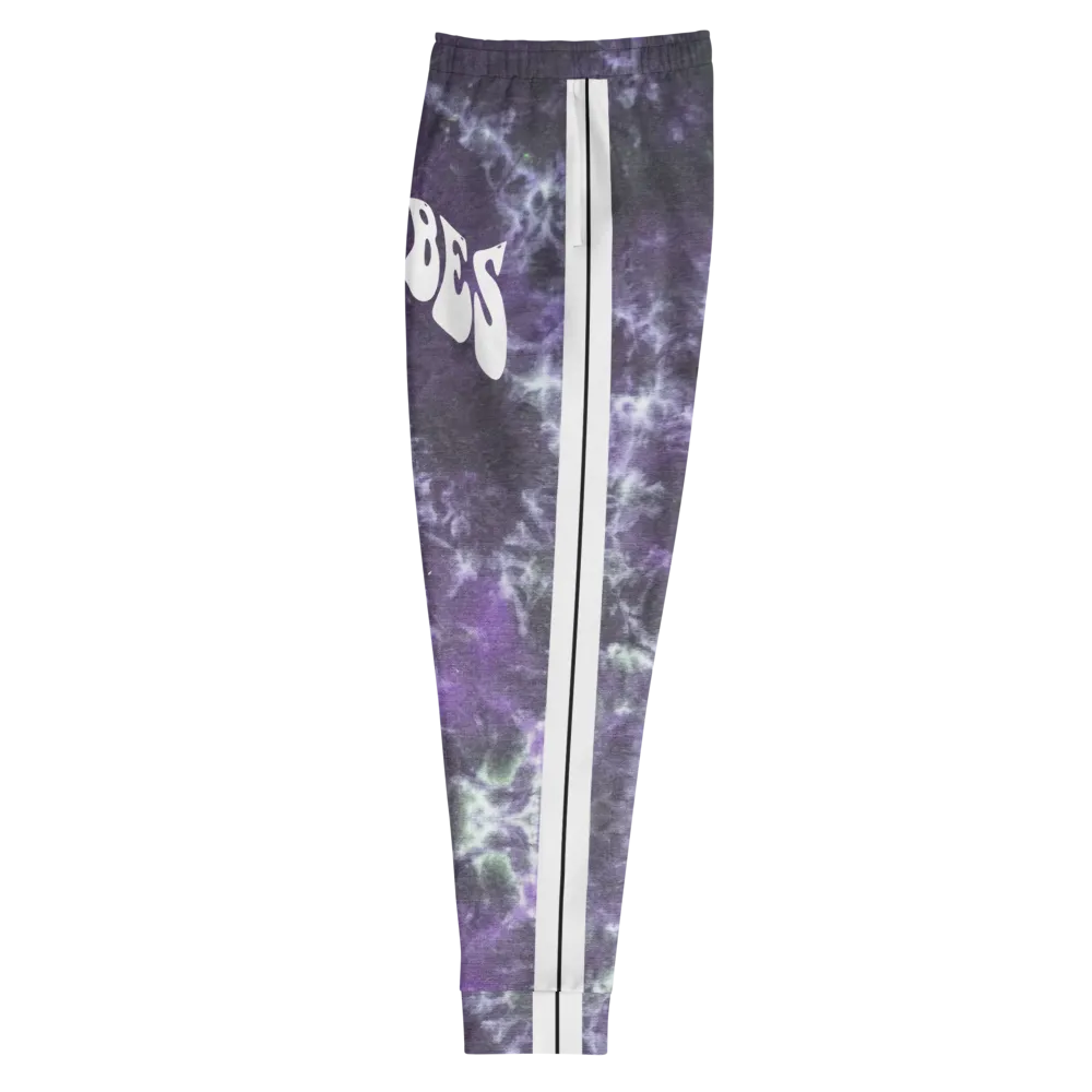 CRXWN | Royal Urban Resort | Trippy Drippy Bleach Acid Wash with Malibu Stripe Unisex Jogger CMFT PSG Royal Purple