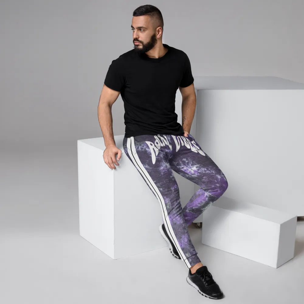 CRXWN | Royal Urban Resort | Trippy Drippy Bleach Acid Wash with Malibu Stripe Unisex Jogger CMFT PSG Royal Purple