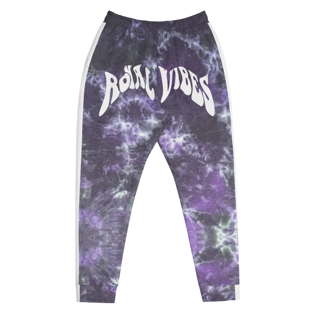CRXWN | Royal Urban Resort | Trippy Drippy Bleach Acid Wash with Malibu Stripe Unisex Jogger CMFT PSG Royal Purple