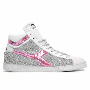 Diadora Game High Brillantini Argento e Rosa