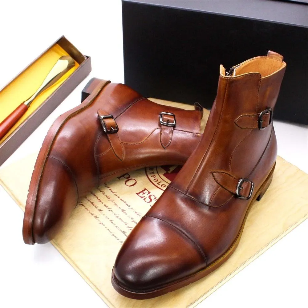 FELIX Men's Leather Mid-Calf Handmade Boots