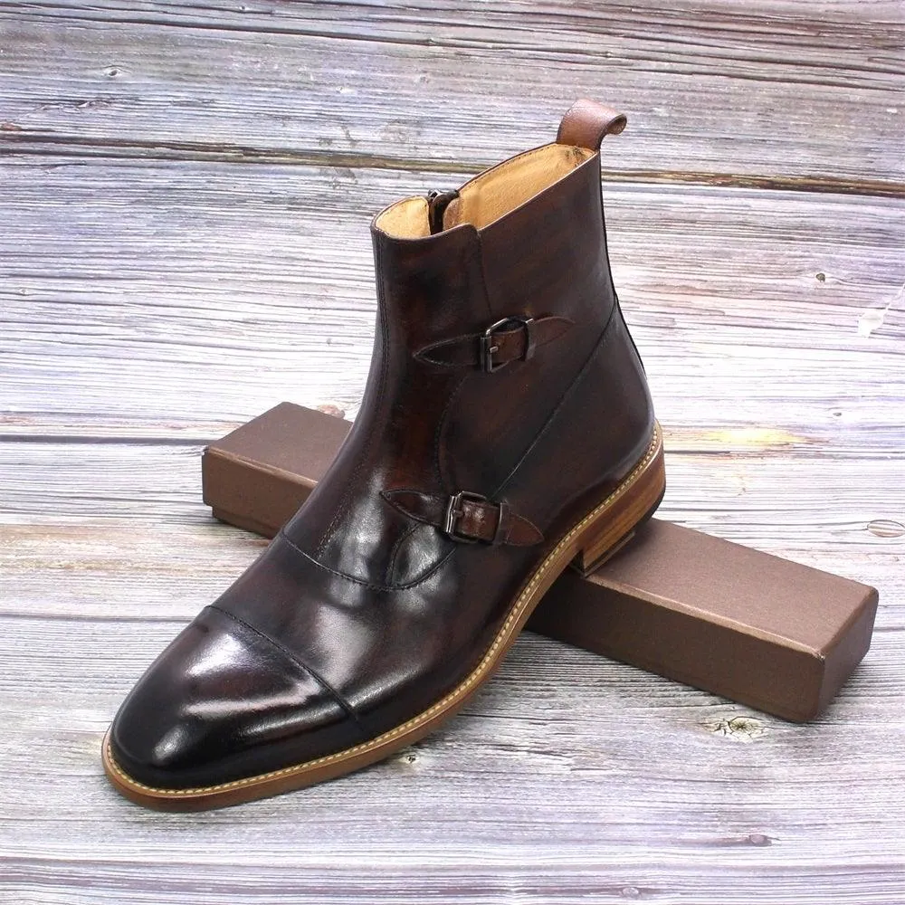 FELIX Men's Leather Mid-Calf Handmade Boots