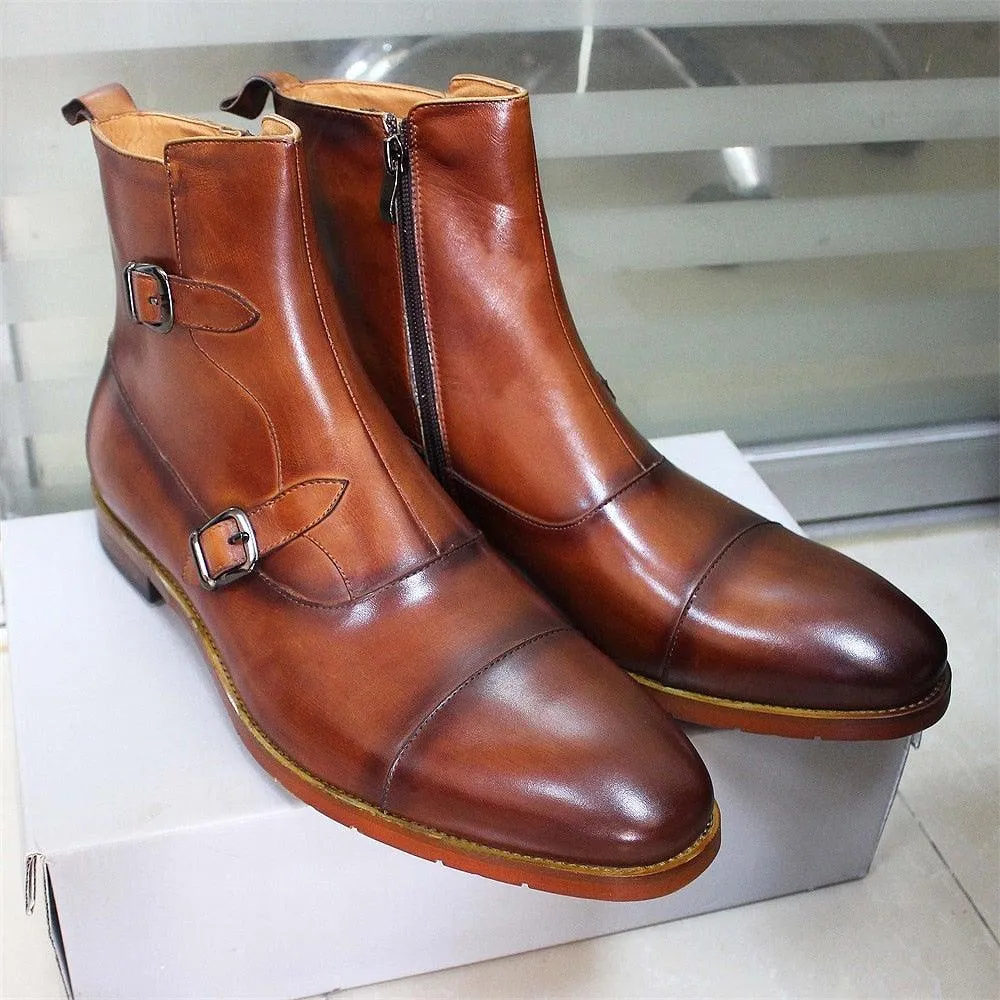 FELIX Men's Leather Mid-Calf Handmade Boots