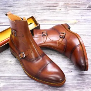 FELIX Men's Leather Mid-Calf Handmade Boots