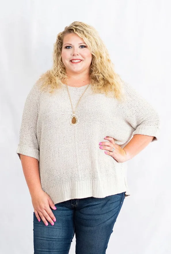 It's A Breeze Tunic Sweater Knit Top in Plus Size by Easel Clothing