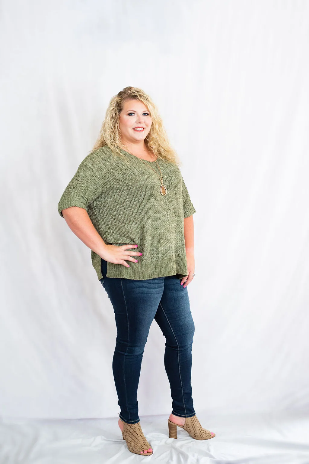 It's A Breeze Tunic Sweater Knit Top in Plus Size by Easel Clothing