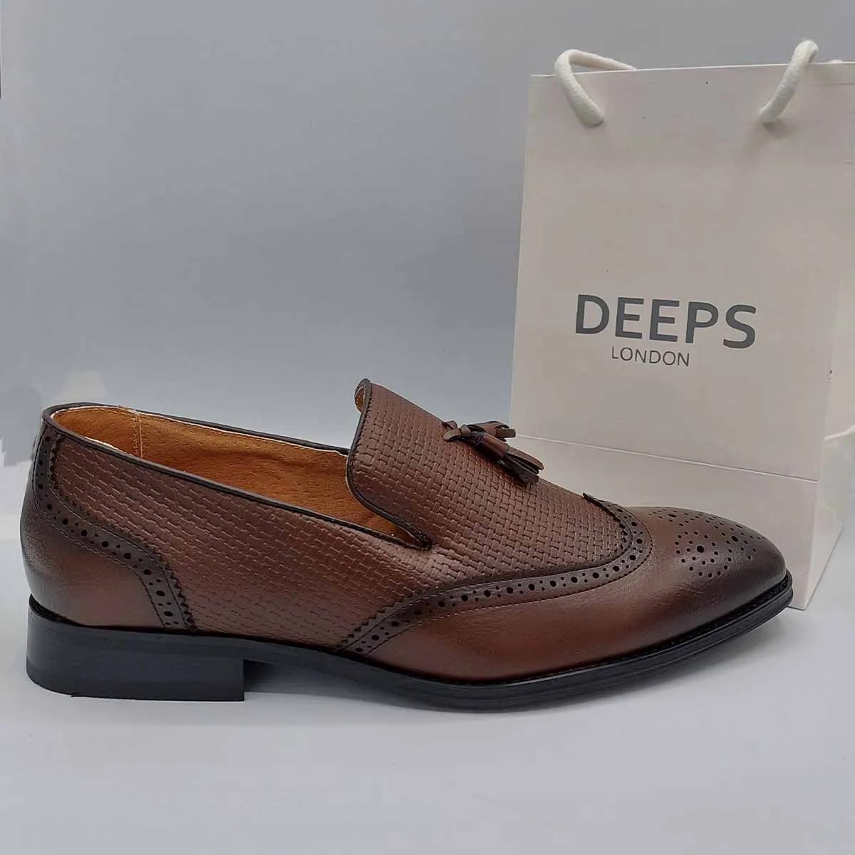 JAMIM MENS VINTAGE MOCCASIN LOAFERS WITH TASSELS AND LEATHER LINING