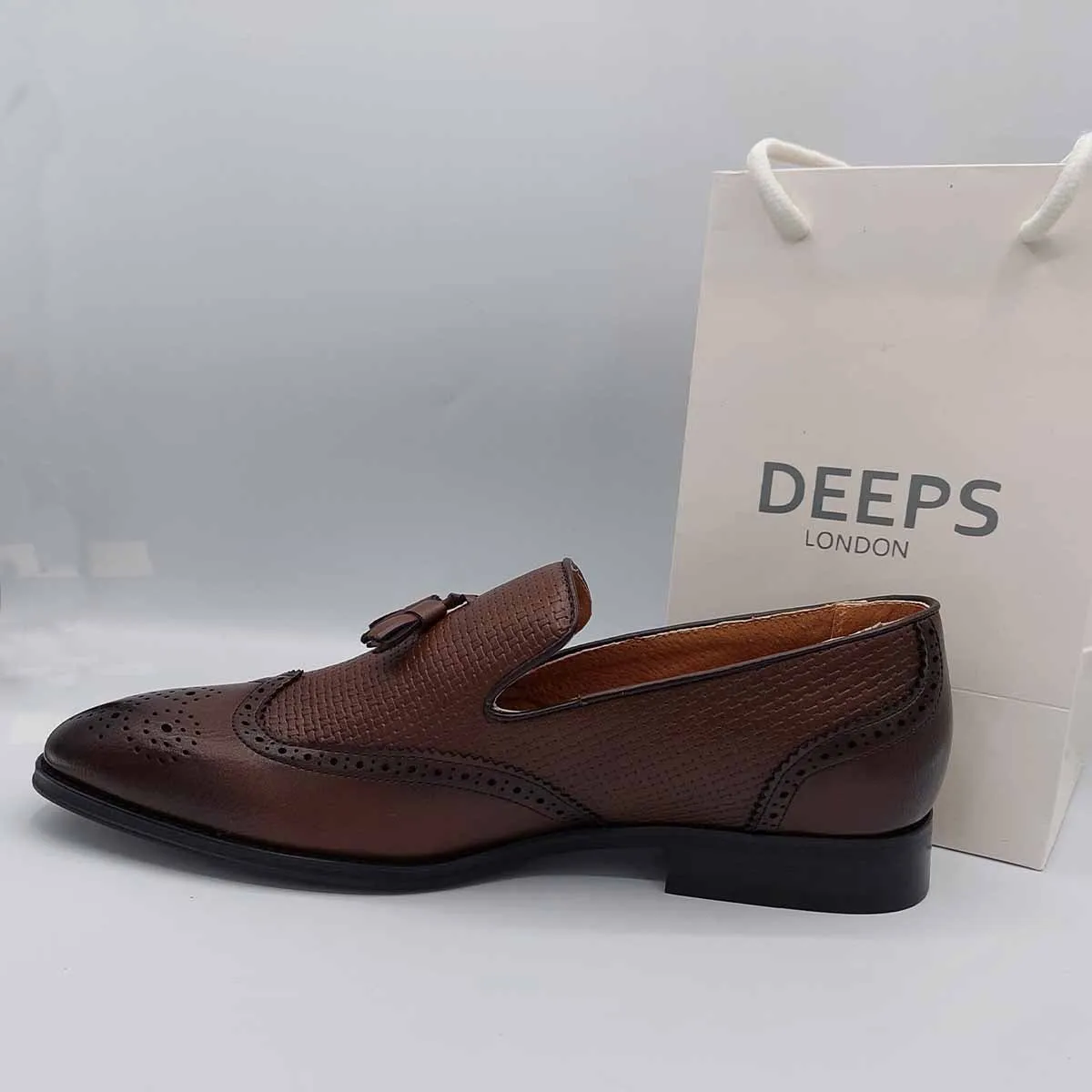 JAMIM MENS VINTAGE MOCCASIN LOAFERS WITH TASSELS AND LEATHER LINING