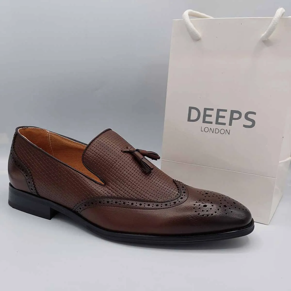 JAMIM MENS VINTAGE MOCCASIN LOAFERS WITH TASSELS AND LEATHER LINING