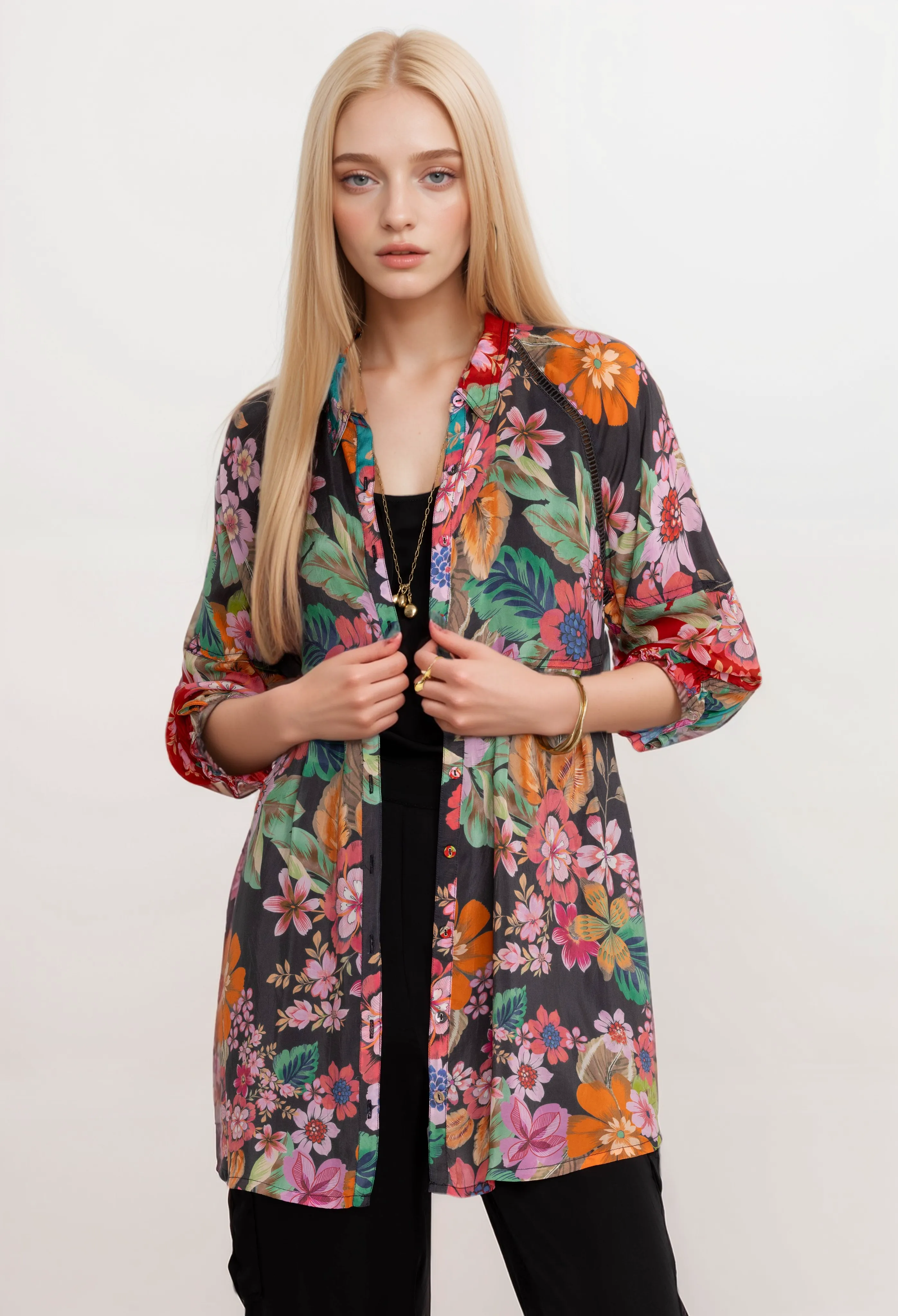 Johnny Was Multi Lapham Adonia Rayon Tunic C29324A