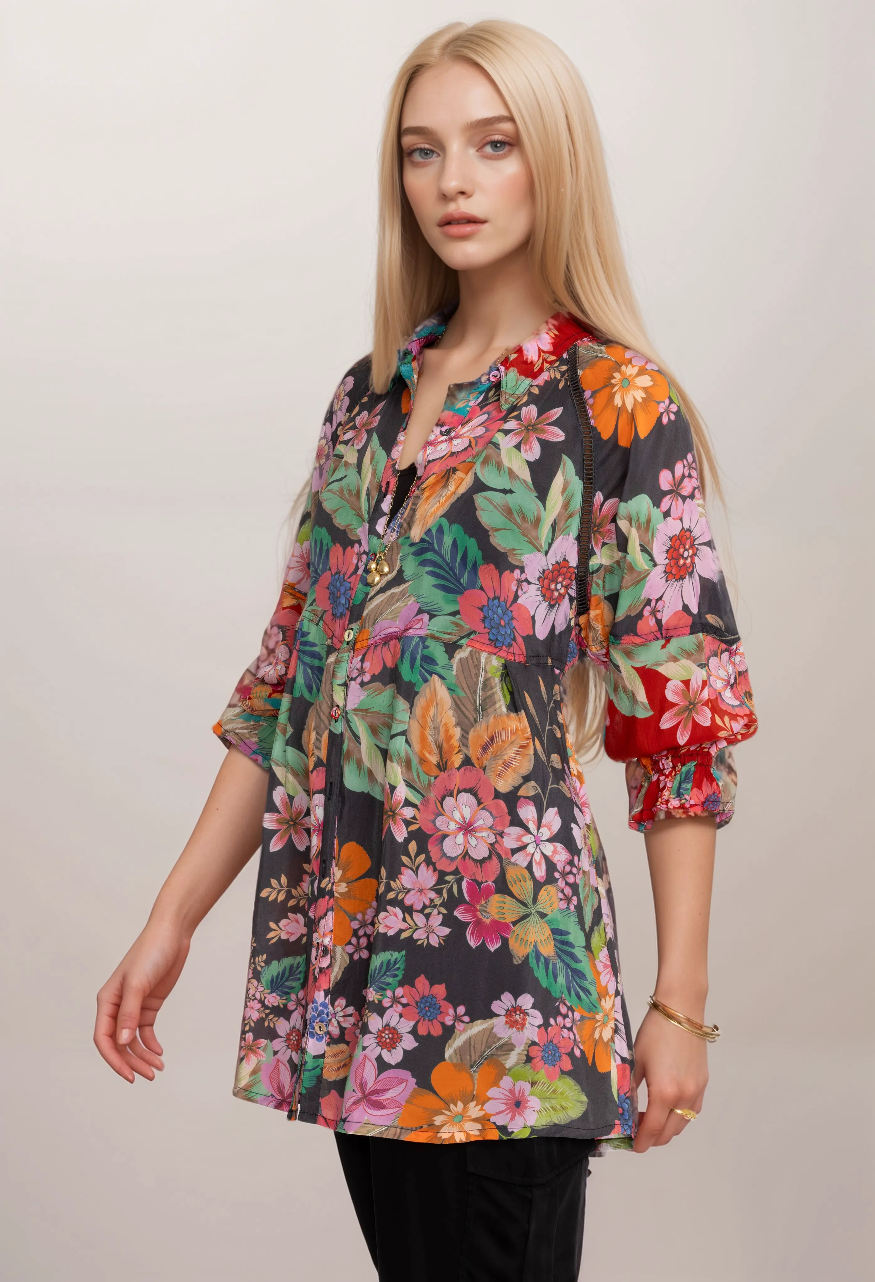 Johnny Was Multi Lapham Adonia Rayon Tunic C29324A