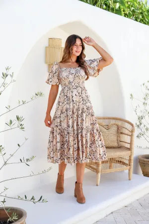 Kimberly Print Midi Dress