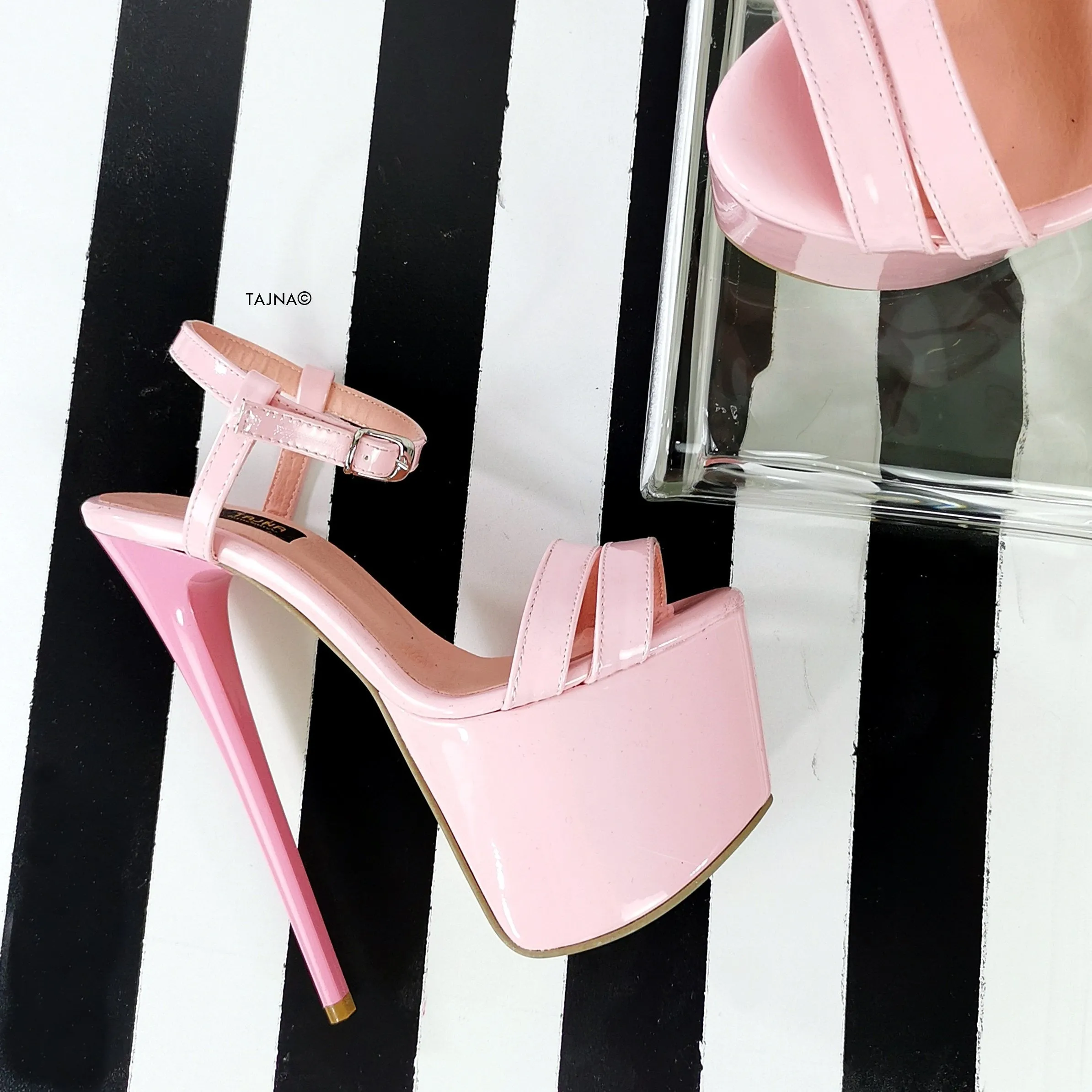 Light Pink Gloss High Heel Sandals
