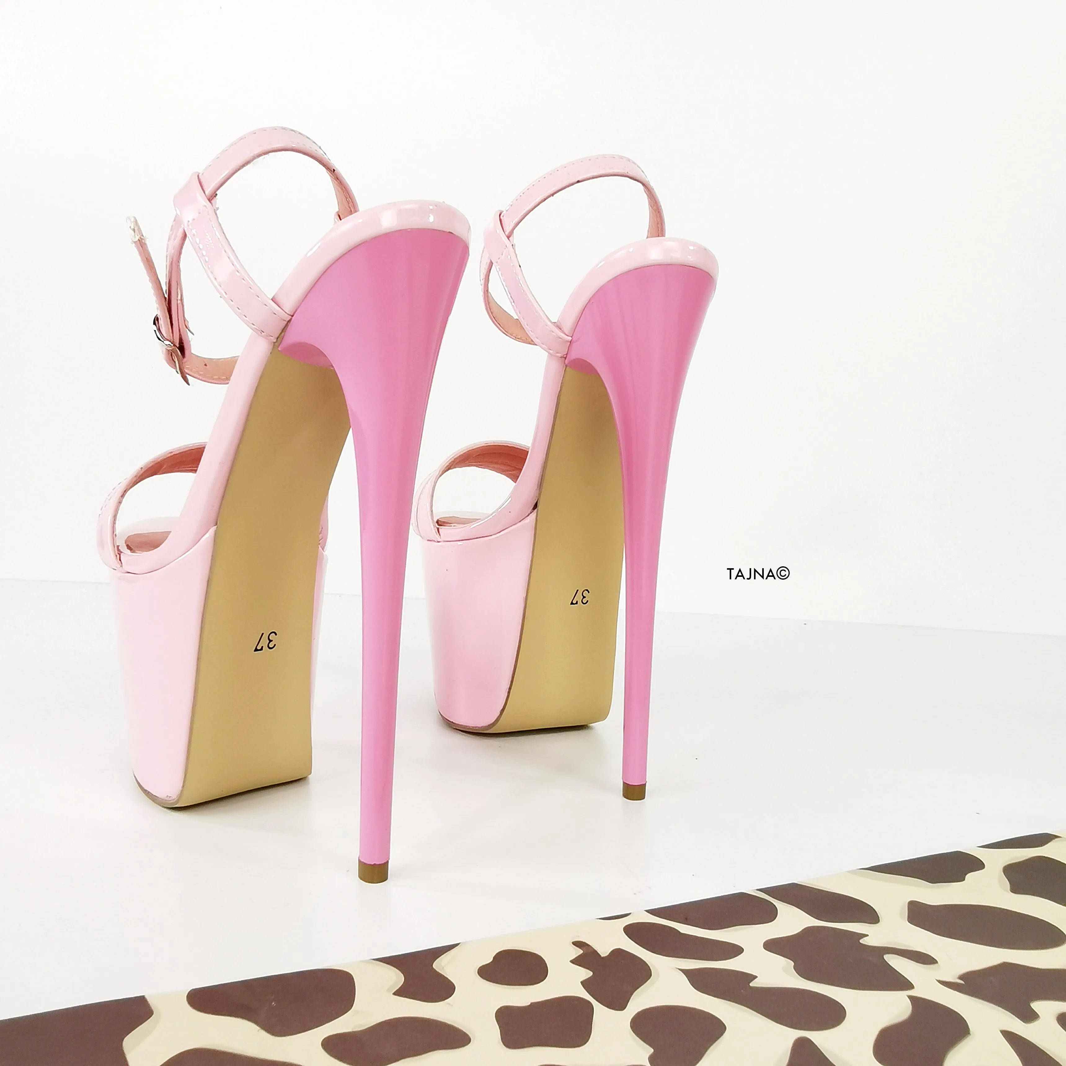 Light Pink Gloss High Heel Sandals