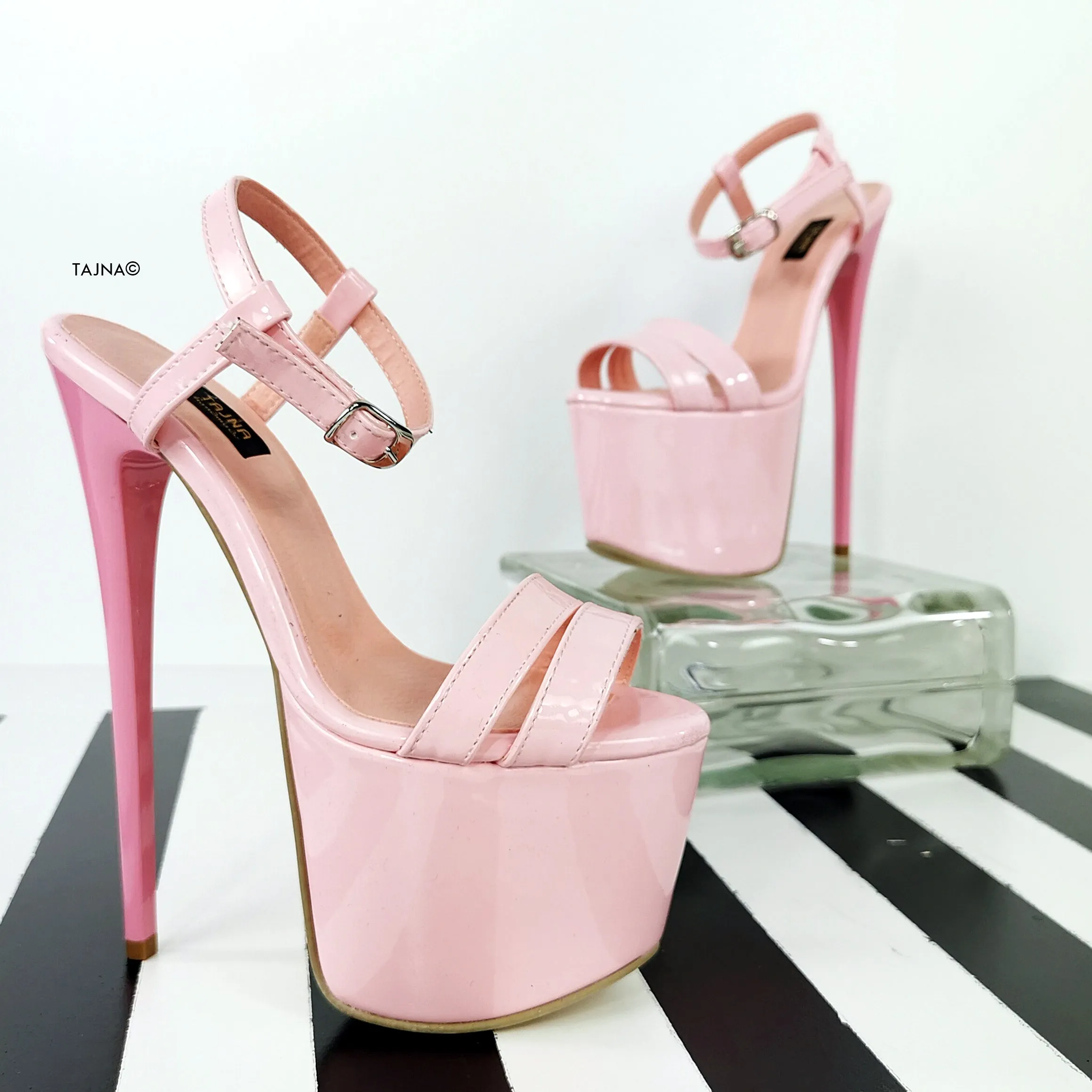 Light Pink Gloss High Heel Sandals