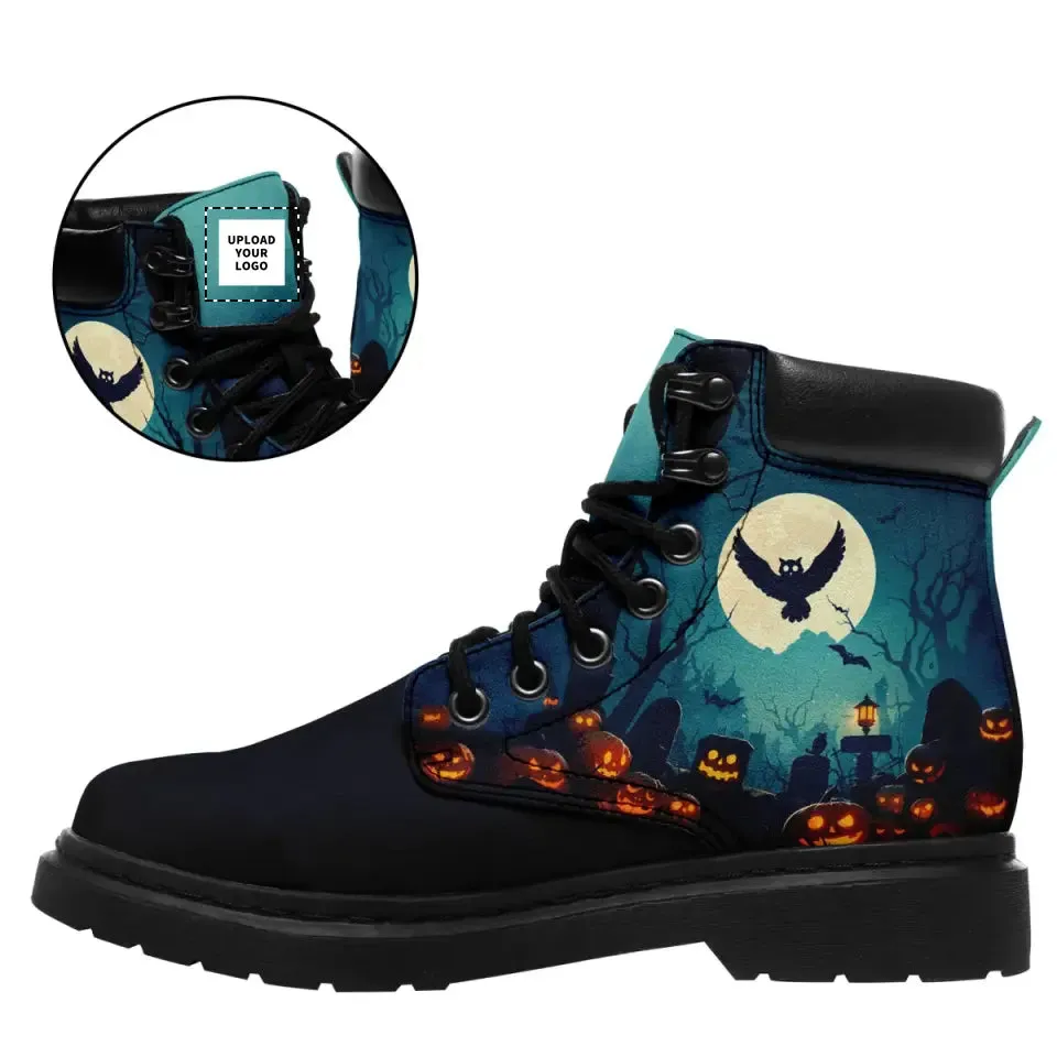 Luxury Gifts,Personalized Halloween Boots, Custom Bat Boots, Stylish and Unisex Boots, Gift for Halloween