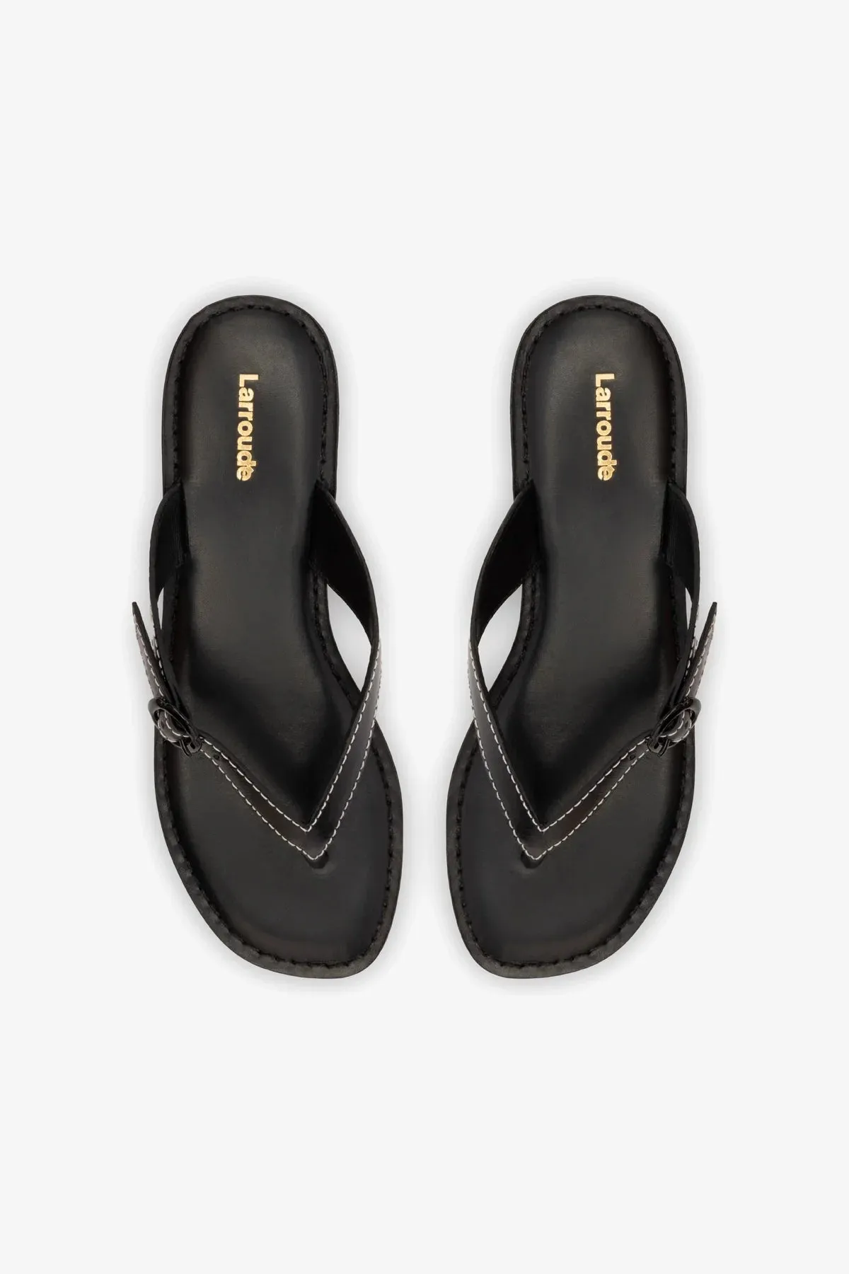 Mary Kate Flat Sandal In Black Leather