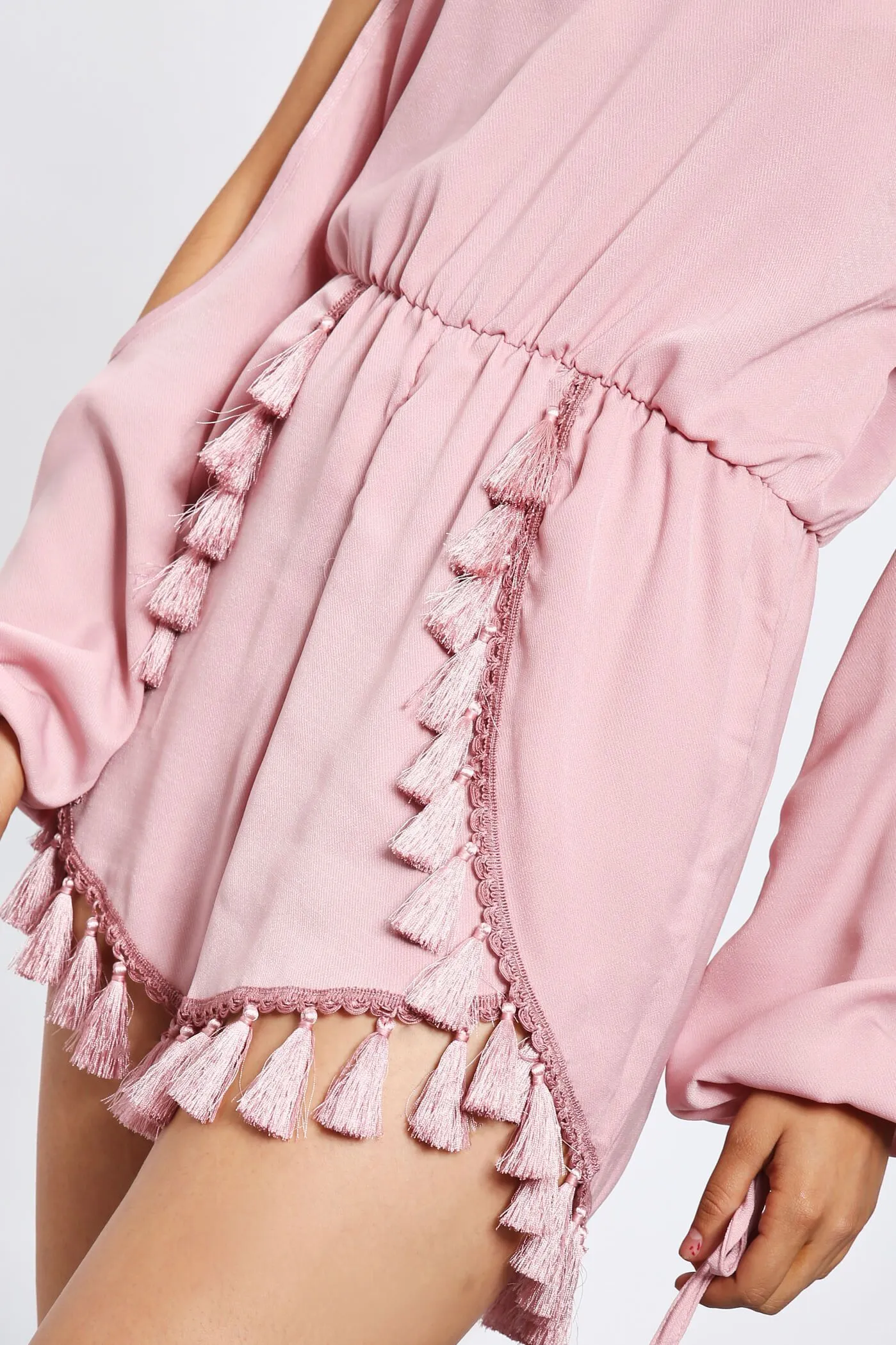 Pink Pink Tassel Playsuit
