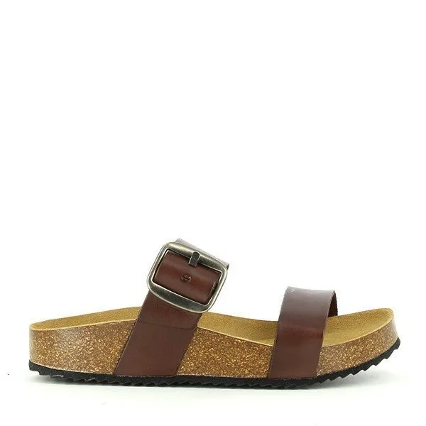 Plakton 343004 Dark Brown Two Strap Sandals