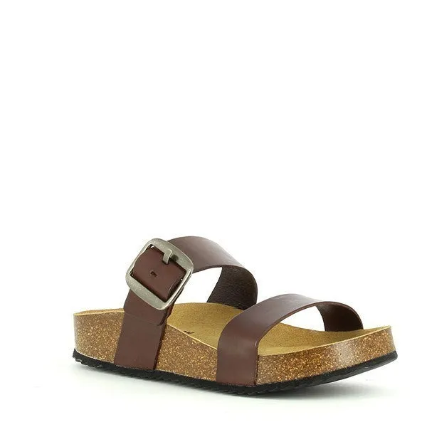 Plakton 343004 Dark Brown Two Strap Sandals