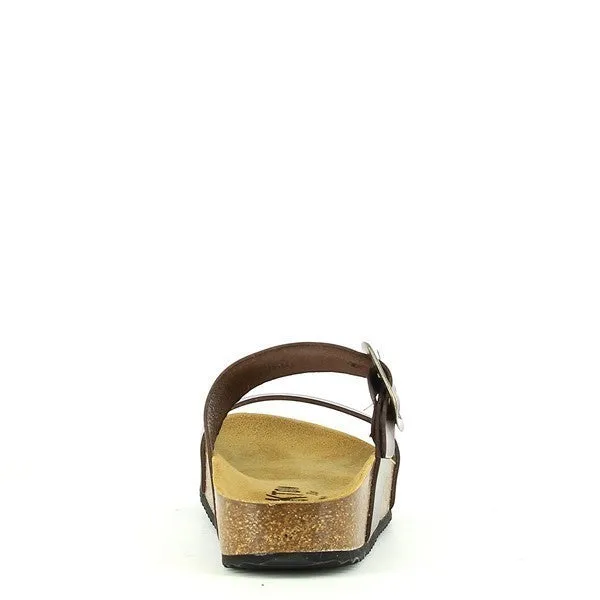 Plakton 343004 Dark Brown Two Strap Sandals