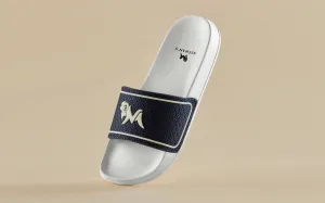 Signature Slides : Classic White-Denim