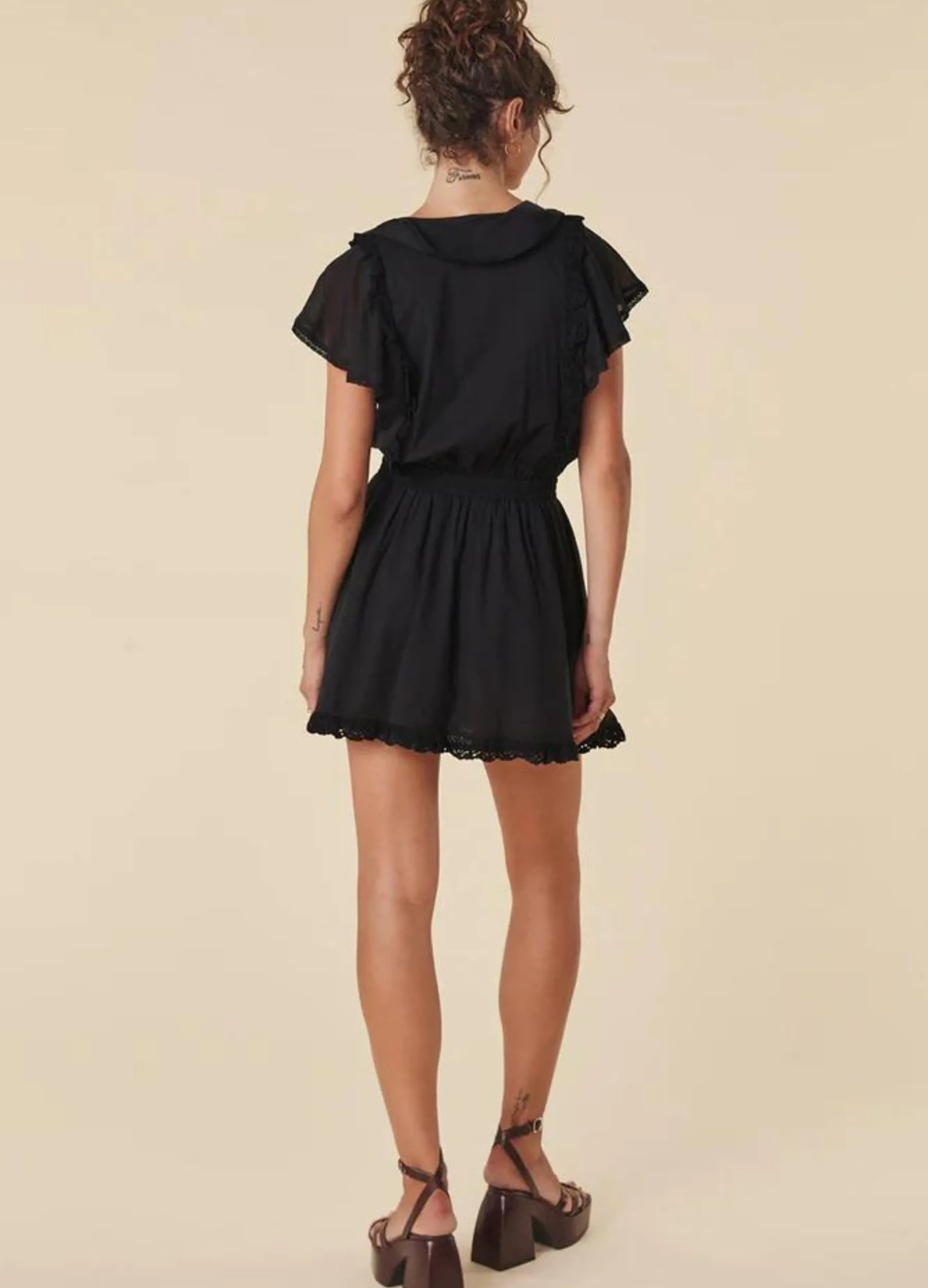 Spell - Dove Lace Mini Dress - Midnight