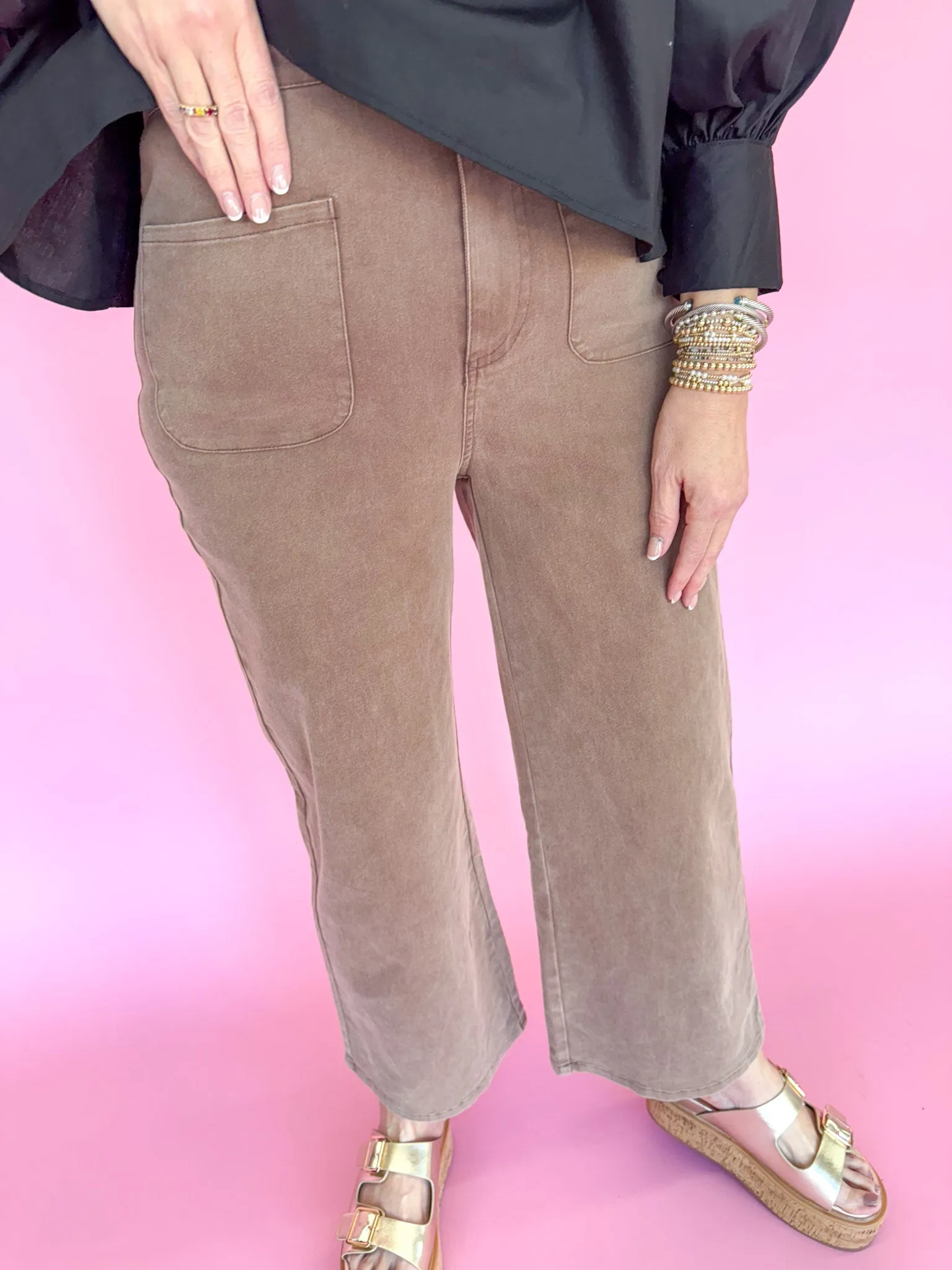 Step Right Up Pants - Brown