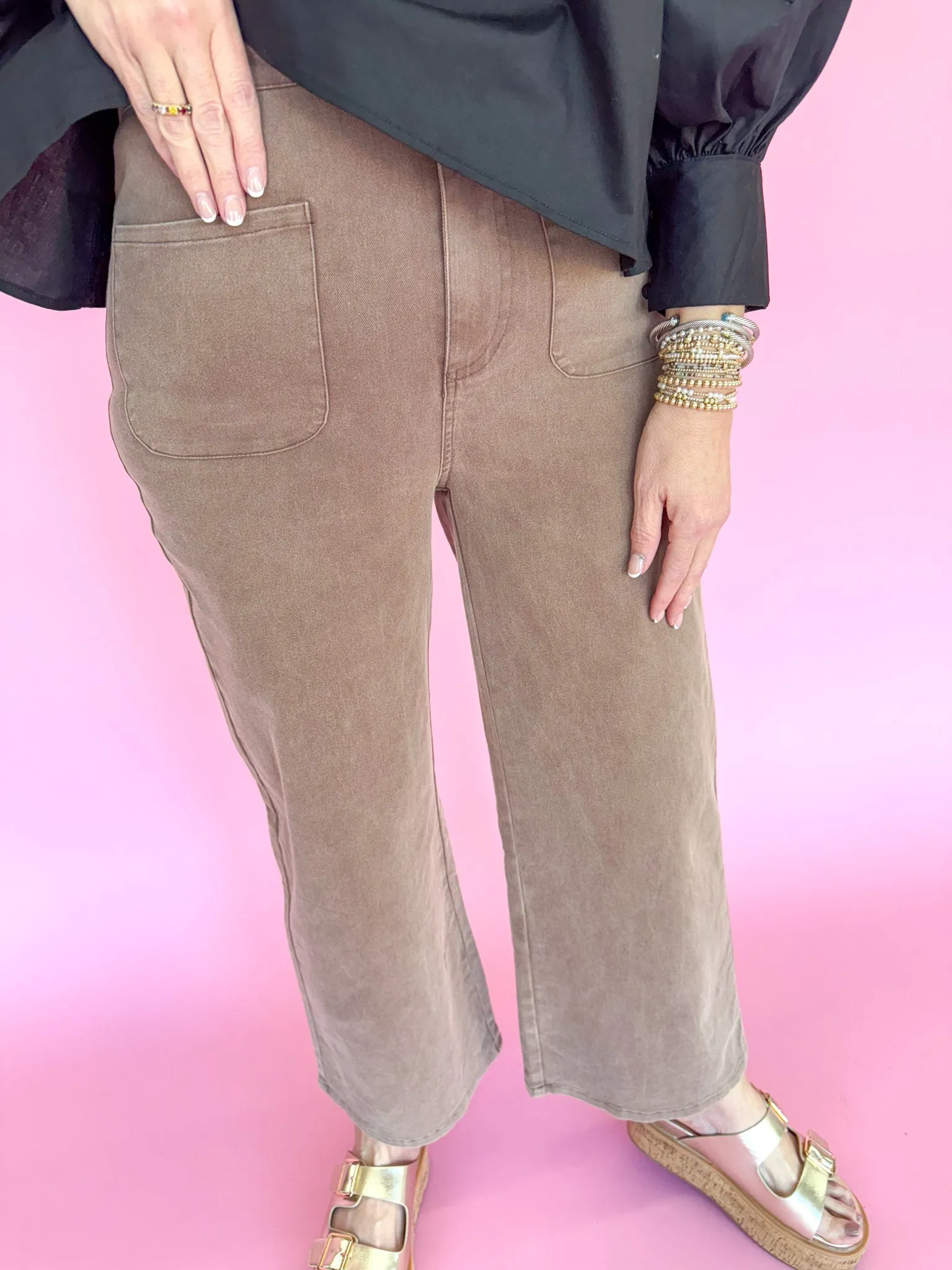 Step Right Up Pants - Brown