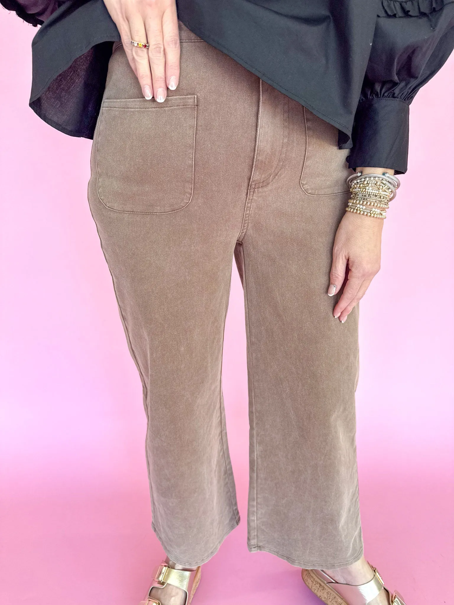 Step Right Up Pants - Brown