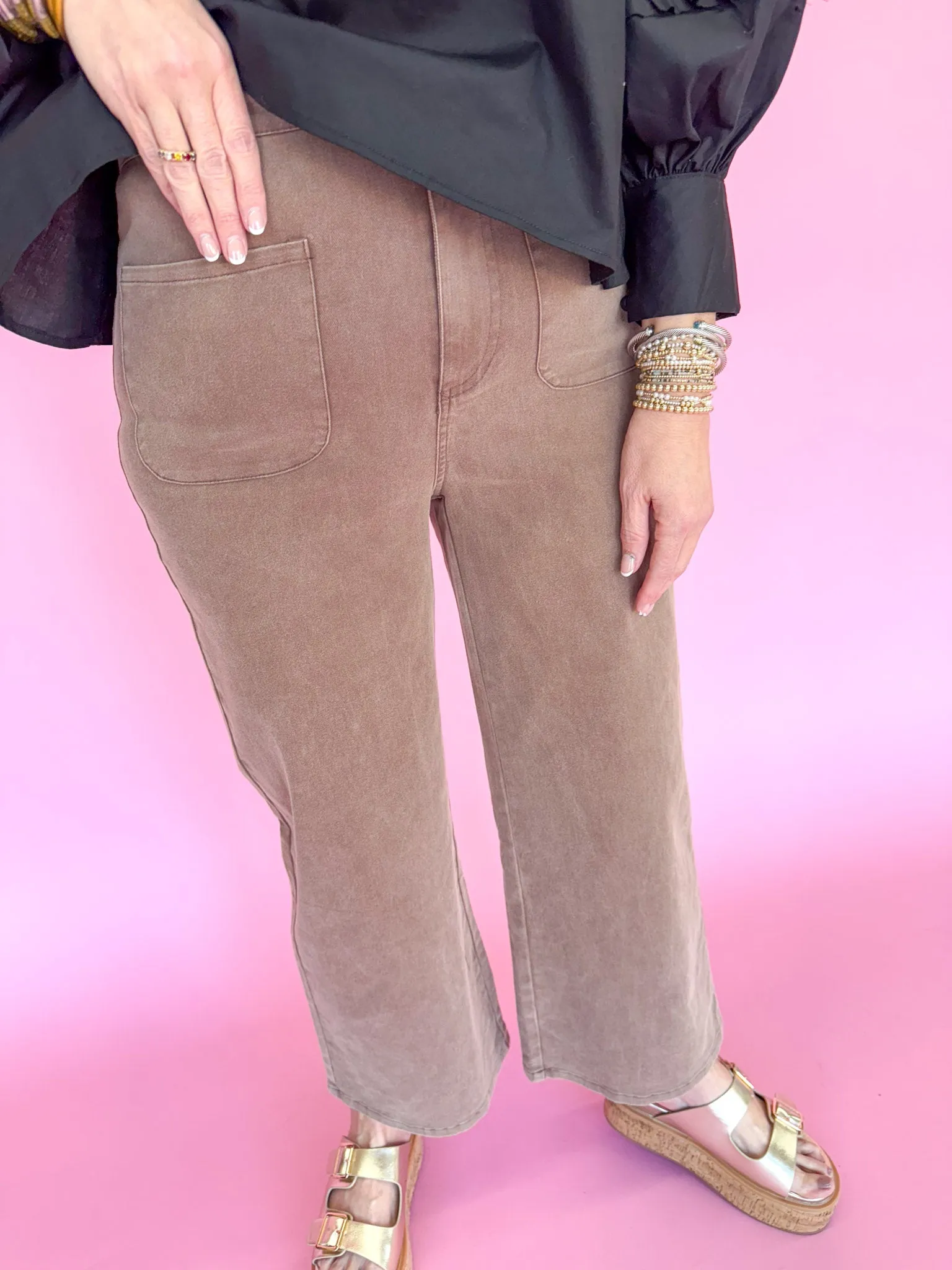 Step Right Up Pants - Brown
