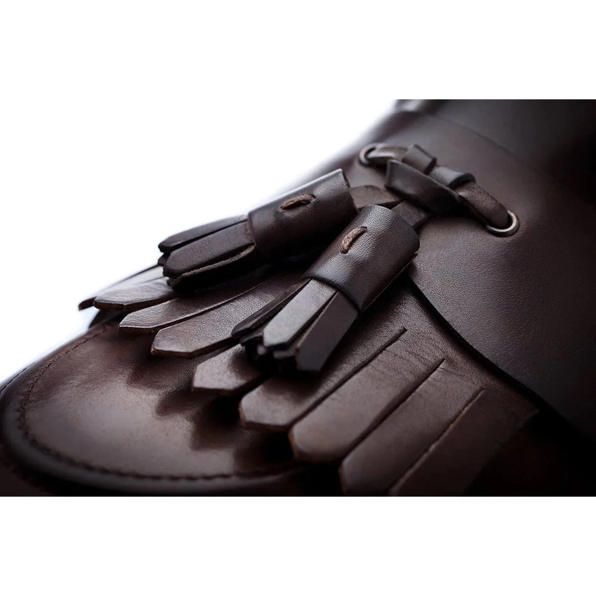 SUPERGLAMOUROUS Romeo Toledo Men's Shoes Cocoa Calf-Skin Leather Tassels Loafers (SPGM1052)