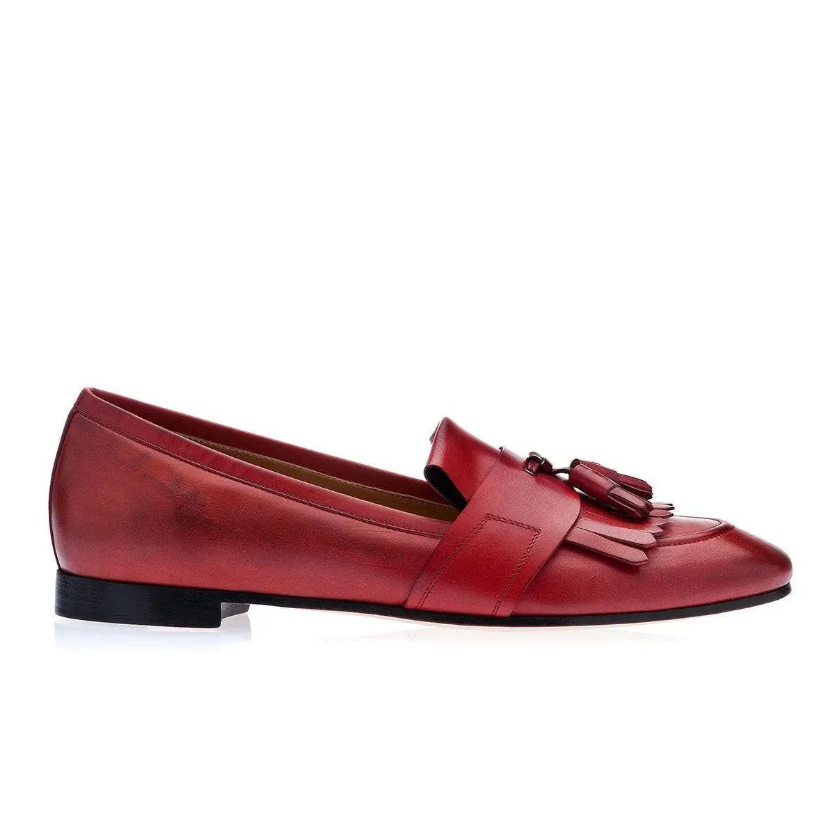 SUPERGLAMOUROUS Romeo Toledo Men's Shoes Marsala Calf-Skin Leather Tassels Loafers (SPGM1053)