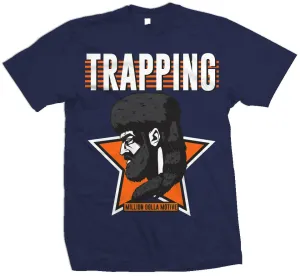 Trapping Star - Orange on Navy T-Shirt